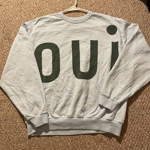Clare V “oui” sky blue crewneck